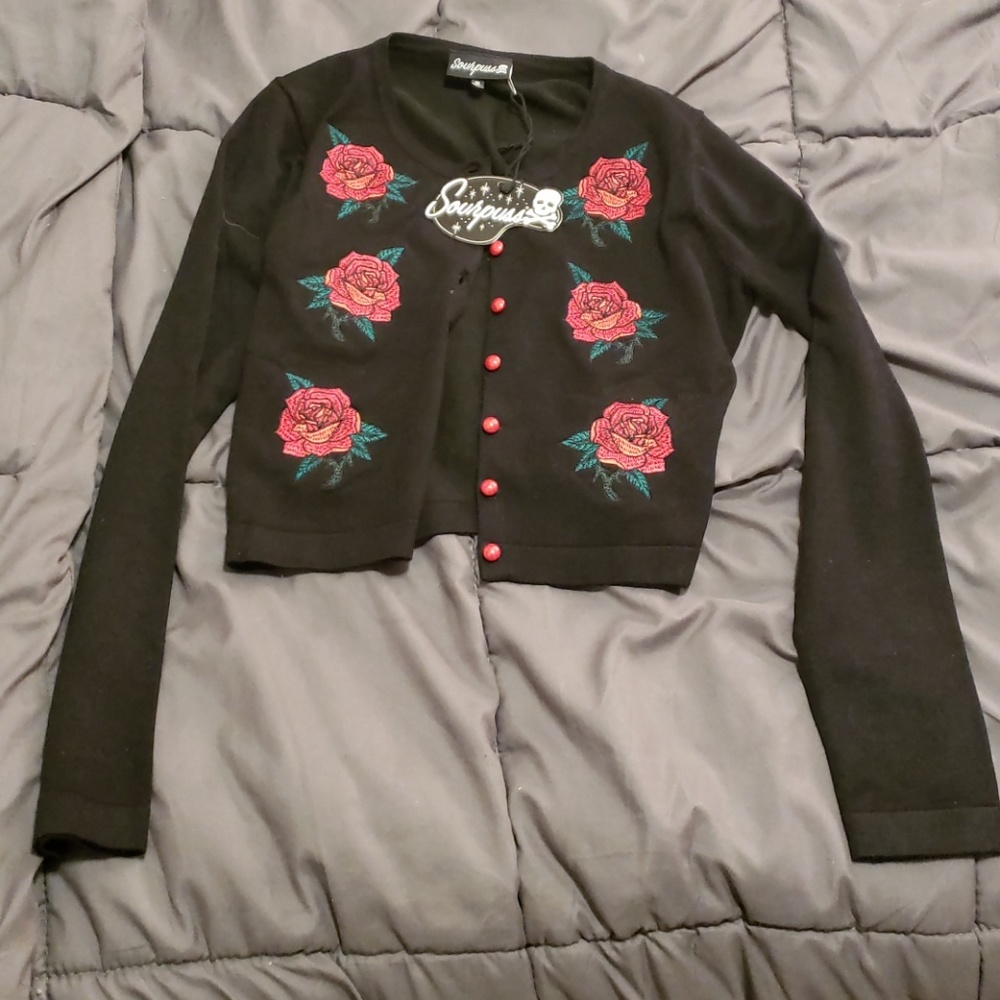 Cropped Rose Sweater
